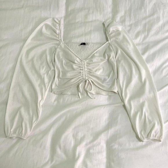 White ruched blouse - Picture 1 of 3